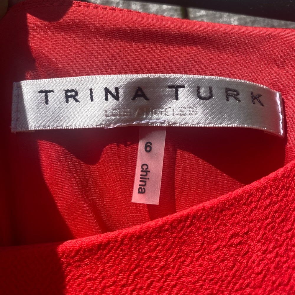 Trina Turk Red Midi Shift Dress - Picture 5 of 8